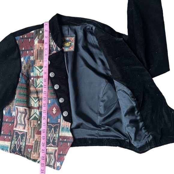 Vintage Circle T Western Tapestry Velvet Jacket Dallas Texas USA Made, XL - Picture 13 of 13